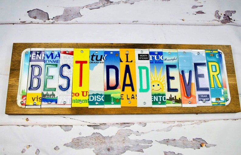Father's Day Gift Unique License Plate Signs Best Dad Etsy