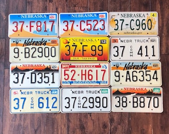 Nebraska License plates your choice, vintage Nebraska license plates 1976 1992 1993 1996 1998 1999 2004, Vintage Nebraska license plates.