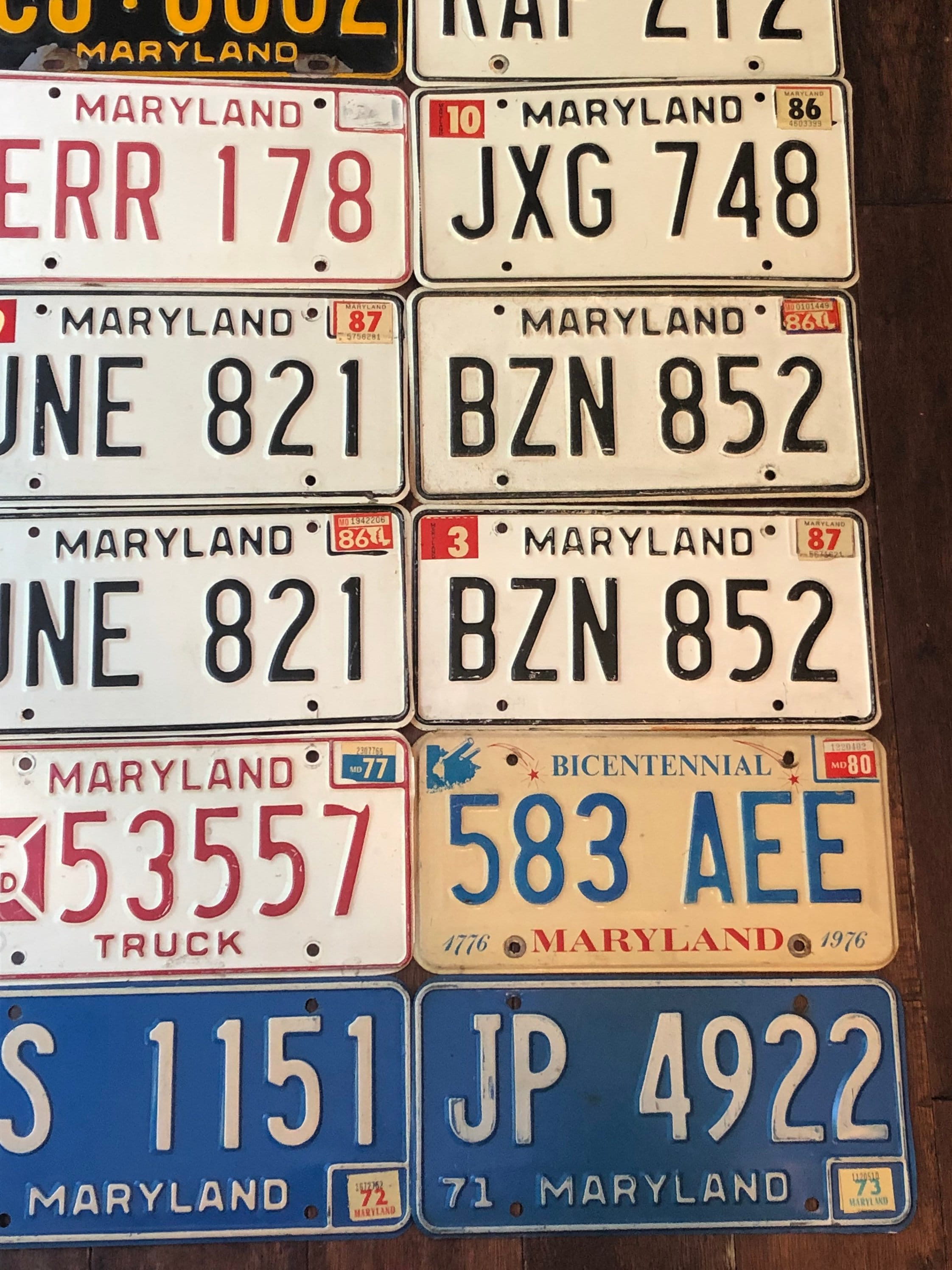 ヴィンテージ　メリーランド州1982年式ナンバープレート Maryland License Plates Your Choice, Vintage Maryland License