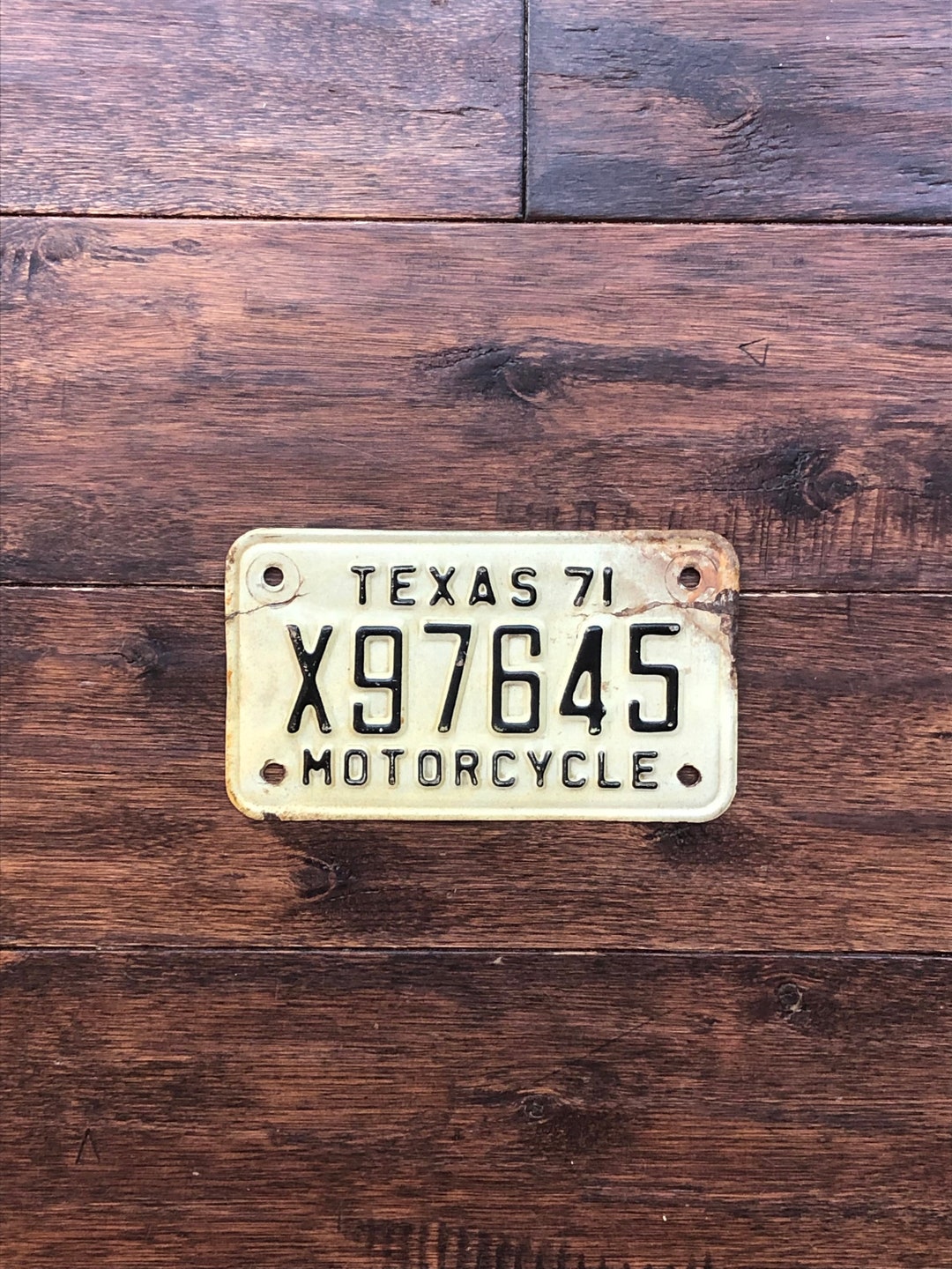 License Plate Motorcycle Texas 1971 Texas Motorcycle License Etsy
