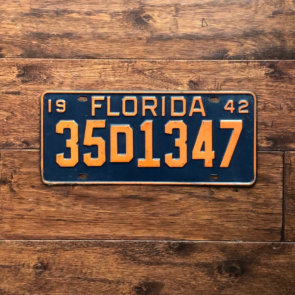 License Plate Florida 1942, Florida License Plate Florida Madison county 1942, Florida license plate, license plate 1942, Florida license.