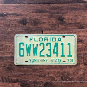 License Plate Florida 1973, Florida License Plate Palm beach county, Florida license plate 1973, license plate 1973 Florida, sunshine state