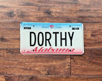 License plate Alabama vanity, vanity license plate Dorthy, name license plate, Alabama license plate, Dorthy license plate, Alabama vanity