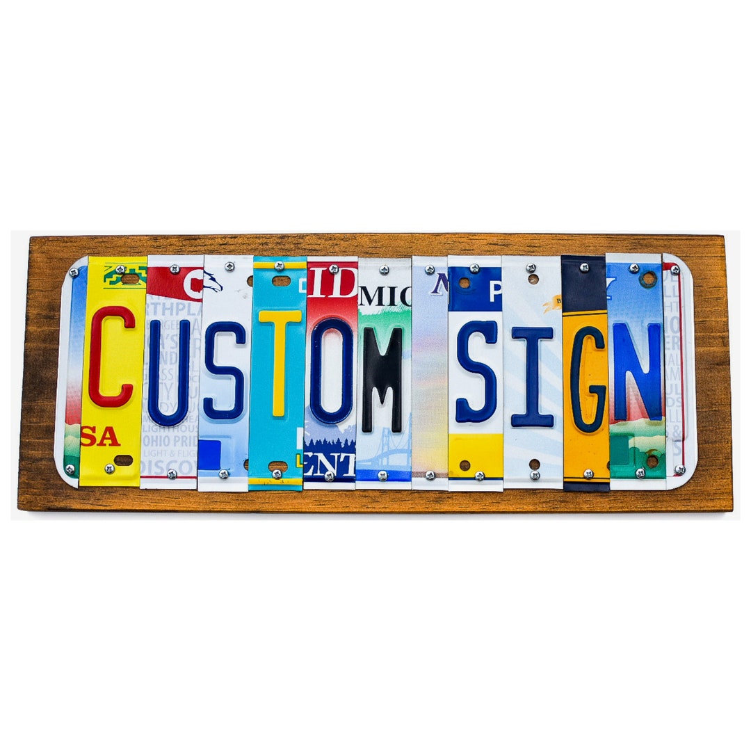 Custom License Plate Signs- Personalized gift- Custom Gifts- Unique Gifts- Retro Home Decor- Last Name Sign