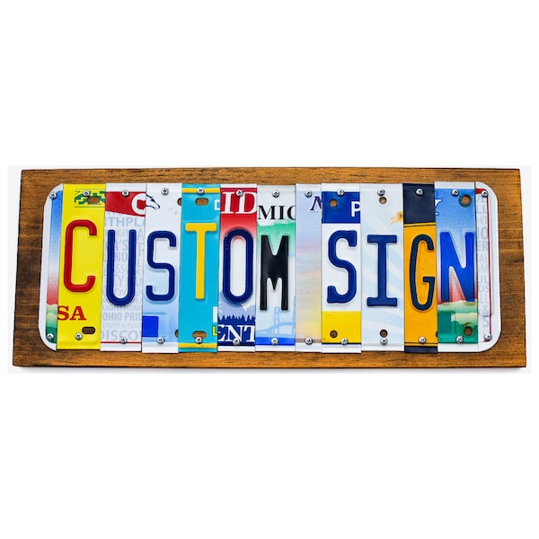 Letreros personalizados para matrículas, regalo personalizado, regalos a medida, regalos únicos, decoración retro para el hogar, letrero con apellido, letrero de aniversario para matrícula
