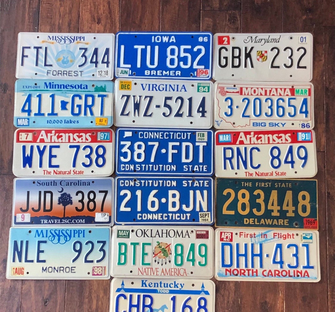 License Plate Choice, Vintage License Plates, All Authentic License