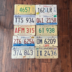 Illinois choice of license plate, pick your plate,  license plates Illinois 1973 1974 1977 1984 1986 1990 2007 2017, vintage license plates.