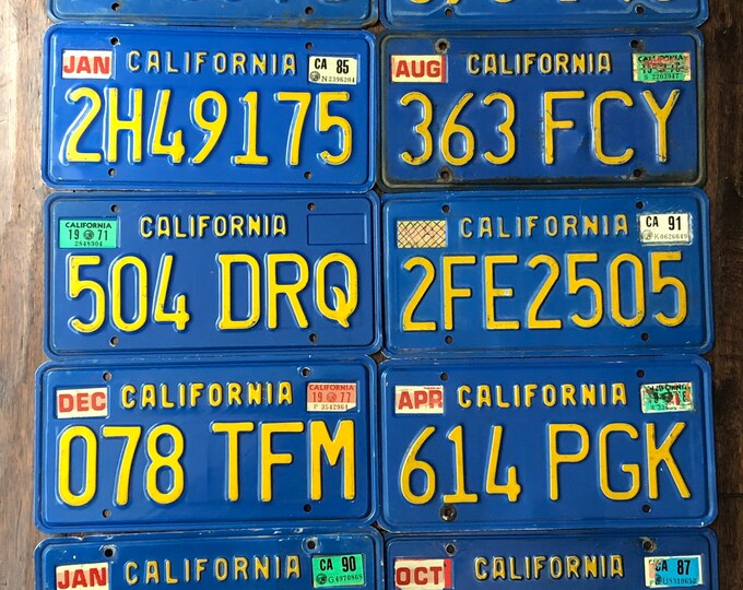 California Choice of License Plate, Pick Your Plate, License Plates California 1971 1977 1978