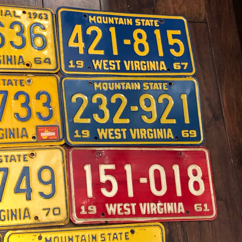 West Virginia choice of license plate pick your plate Etsy