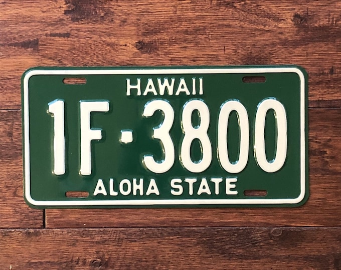 License Plate Hawaii 1961 to 1968 Original Vintage Hawaii License Plate 1961 to 1968 Hawaii