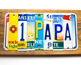 Number 1 Papa license plate sign, Father's Day gift for grandpa,  Man Cave Sign,  License Plate Sign,  Car Lover gift, #1 Papa gift sign.