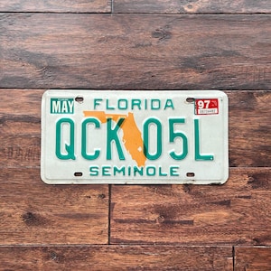 License Plate Florida, Florida License Plate 1997, Florida license plate, Florida license plate 1990s, old Florida license plate, vintage fl