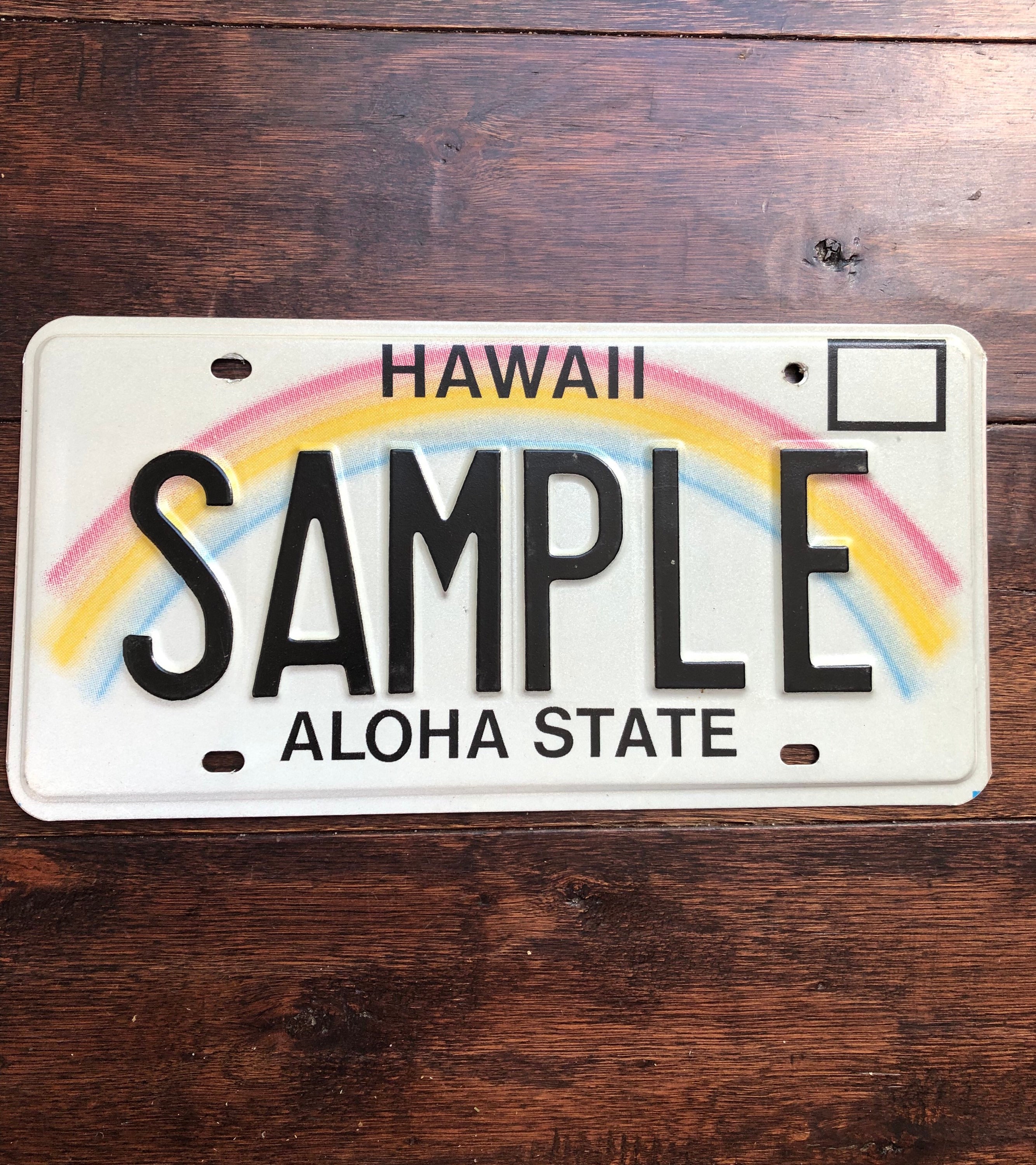 License Plate Hawaii 1990s Sample Original, Vintage Hawaii License 