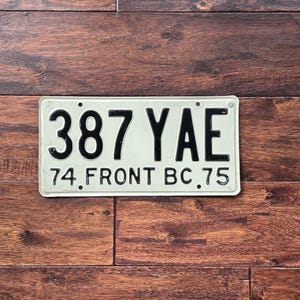 License Plate Mexico 1974 1975, old Mexico license plate 1970s, Mexico license plate, vintage license plate, Mexico 1974 1975 license plate