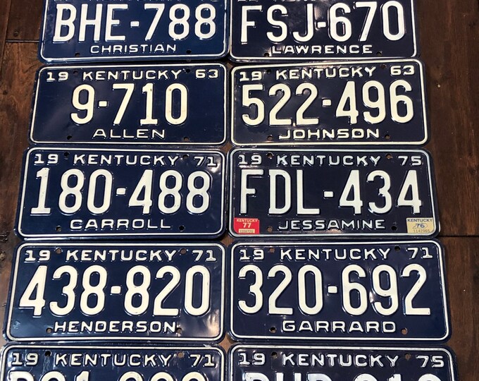 Kentucky Choice of License Plate pick Your Plate License Plates
