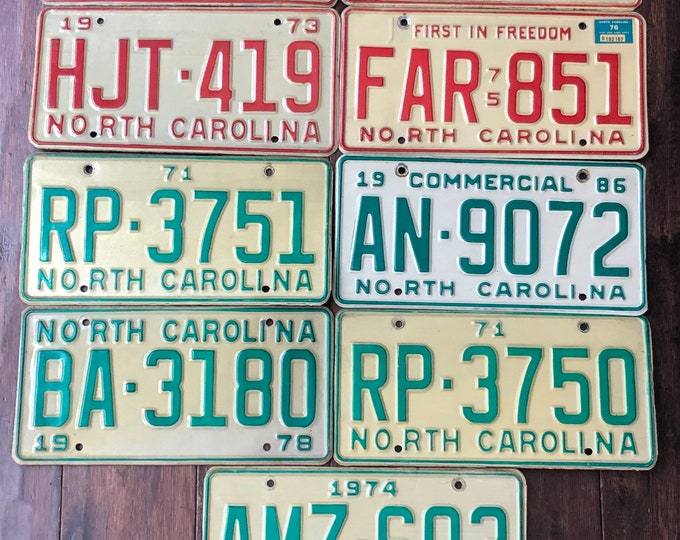 North Carolina Choice of License Plate, Pick Your Plate, License Plates
