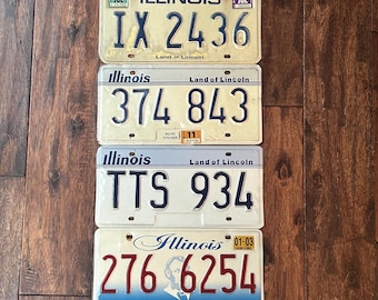 Vintage 80s Illinois Car License Plates - Land of Lincoln - Etsy