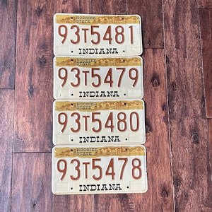 Indiana choice of  license plate, pick your plate, license plates Indiana 1980s, license plates Indiana vintage, 1980s Indiana license plate