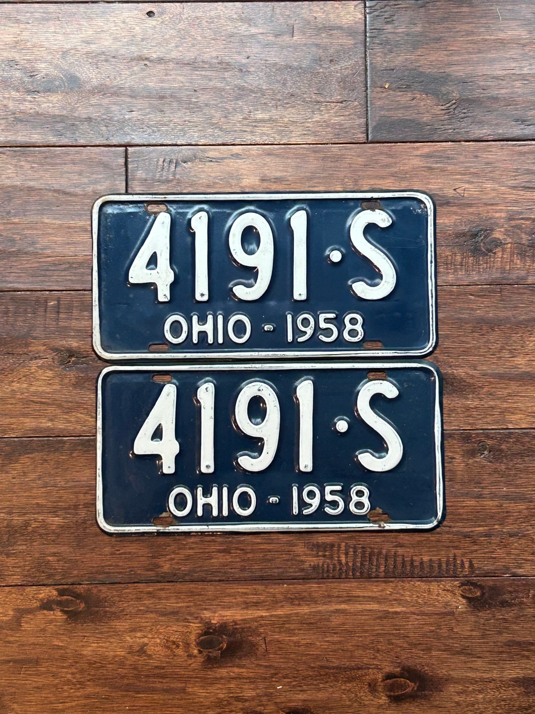 License Plate Pair Ohio 1958, Vintage License Plates Ohio,license Plate