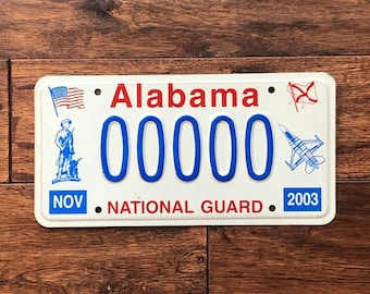 License Plate Alabama national guard sample 2003, Alabama national guard license plate, military Alabama license plate national guard 2003.