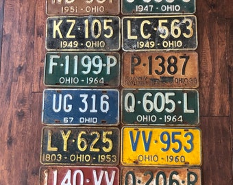 Ohio  choice of  license plate -pick your plate - license plates Ohio 1938 1942 1947 1949 1951 1953 1960 1962 1964 old Ohio license plates