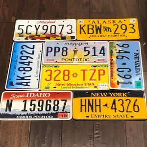 License plate pick your state, all authentic license plates, real license plates, USA license plates, finish all your 50 states, usa plates.