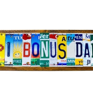 Bonus dad gift for Father’s Day, #1 bonus dad license plate sign, father’s day gift bonus dad sign, license plate sign for dad, father’s day