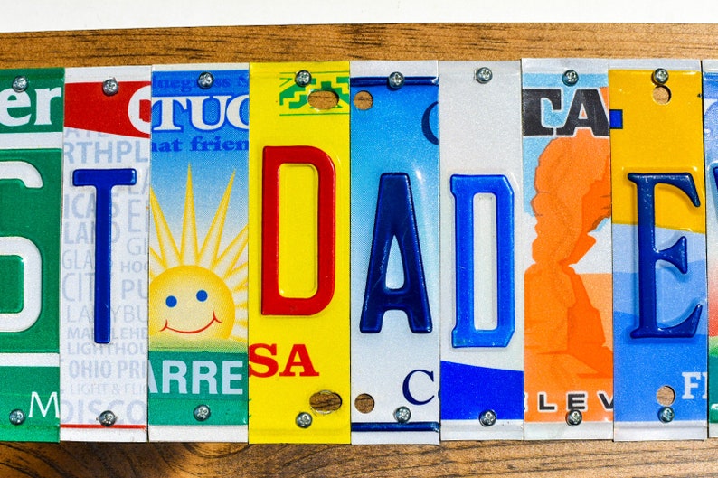 Father's Day Gift,License Plate Sign best dad ever, Best Dad Ever sign, Number One Dad-Fathers day gift, husband gift for Fathers Day. image 5