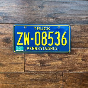 License Plate Pennsylvania, Pennsylvania license plate, license plate truck 2001, old Pennsylvania license plate, truck license plate Pa