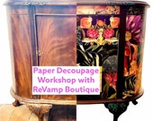 Upcycled Furniture Upcycle A Piece Of Furniture Paint Paper Decoupage Workshop Learn some ReVamp tips Ideal gift