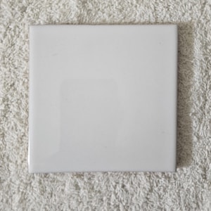 Glossy Solid Pure White Mexican Talavera Ceramic Tiles 4.25x4.25