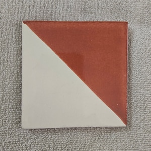 Glossy Terracotta White Semaphore Mexican Talavera Ceramic Tiles 4.25x4.25