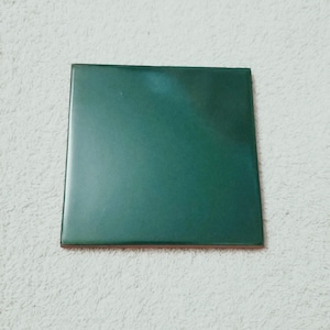 Glossy Solid Forest Green Mexican Talavera Ceramic Tiles 4.25x4.25