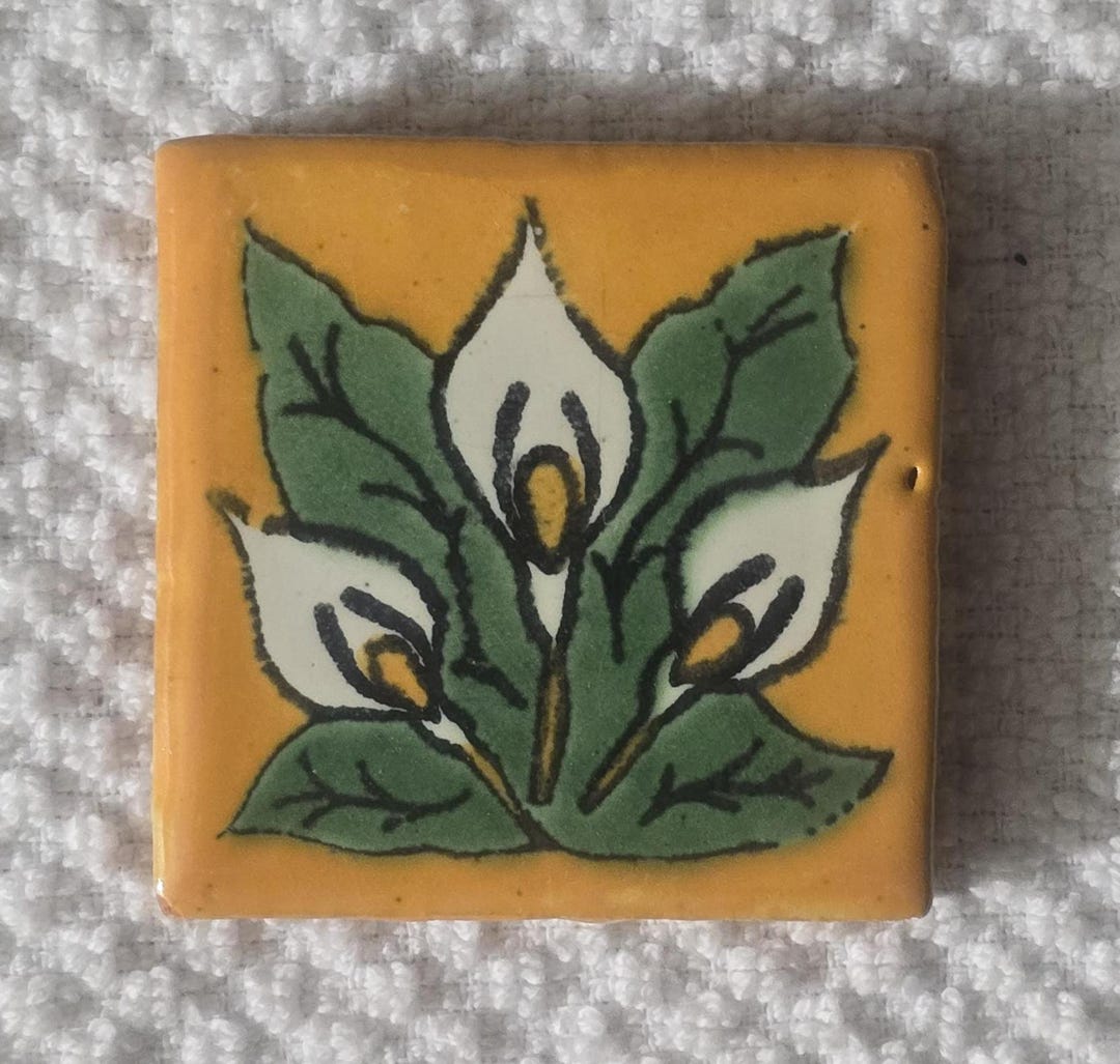 Glossy Yellow Calla Lilies Mexican Talavera Ceramic Tiles 2x2 - Etsy