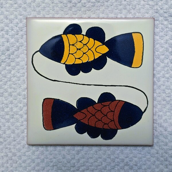 Carreau de céramique brillant Poissons ensemble poisson Talavera mexicain 4,25 x 4,25