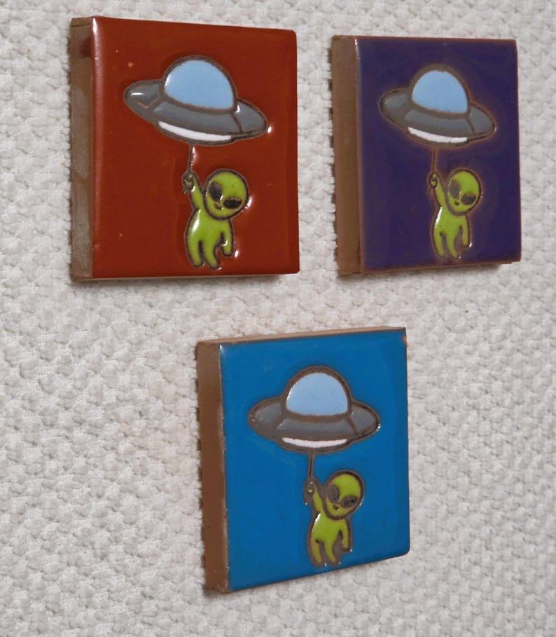 Glossy Alien Spaceship Mexican Talavera Ceramic Tiles 2x2 (sold ...