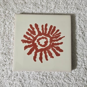 Glossy &quot;Ancient Southwest SUN&quot; Mexican Talavera Ceramic Tiles 4.25x4.25