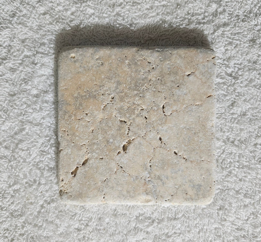 Handmade Turkish Limestone Tile: Alexandria Gold, 4x4 Accent Tile - Etsy
