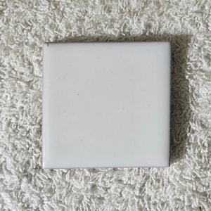Glossy &quot;Pure White&quot; Mexican Talavera Ceramic Tile 2x2
