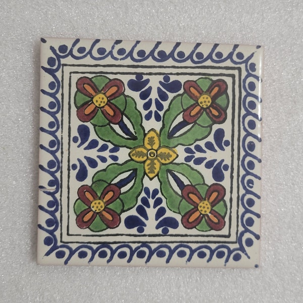 Glossy "Green Irish Spring" Mexican Talavera Ceramic Tiles 4x4