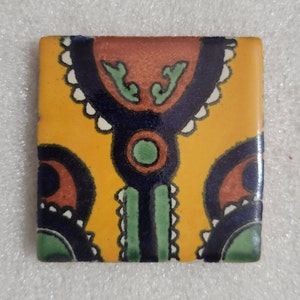 Glossy &quot;Sriracha De Mexico&quot; Mexican Talavera Ceramic Tiles 2x2