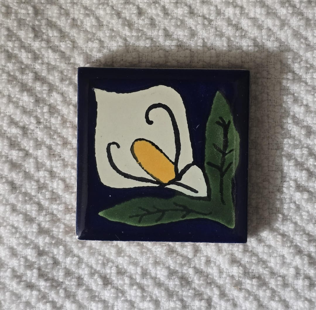 Glossy Single Calla Lily Mexican Talavera Ceramic Tiles 2x2 - Etsy
