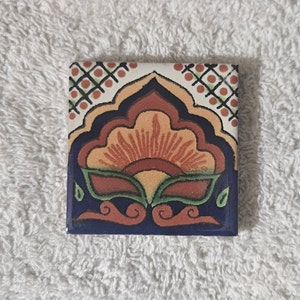 Glossy &quot;Yellow India Lotus Blossom&quot; Mexican Talavera Ceramic Tiles 2x2