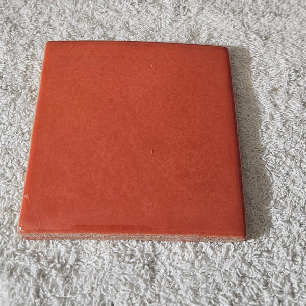 Glossy "Tangerine Orange" Mexican Talavera Ceramic Tiles 4x4