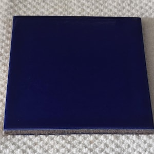 Glossy Solid Cobalt Blue Mexican Talavera Ceramic Tiles 4.25x4.25