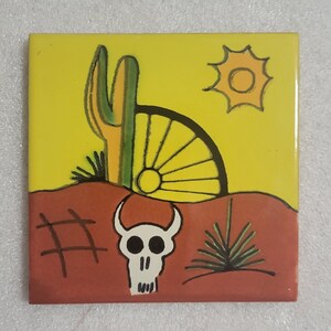Glossy Wild Wild West Mexican Talavera Ceramic Tiles 4.25x4.25