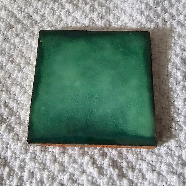 Glossy "Washed Green #2" Mexican Talavera Ceramic Tiles 2x2