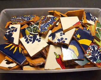 Broken Talavera Tiles 2 pounds for Mosaic art work!