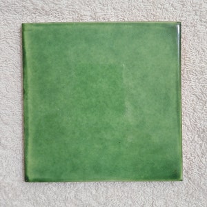 Glossy Solid Washed Green Mexican Talavera Ceramic Tiles 4.25x4.25