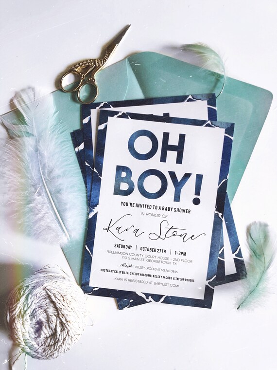 tie dye baby shower invitations